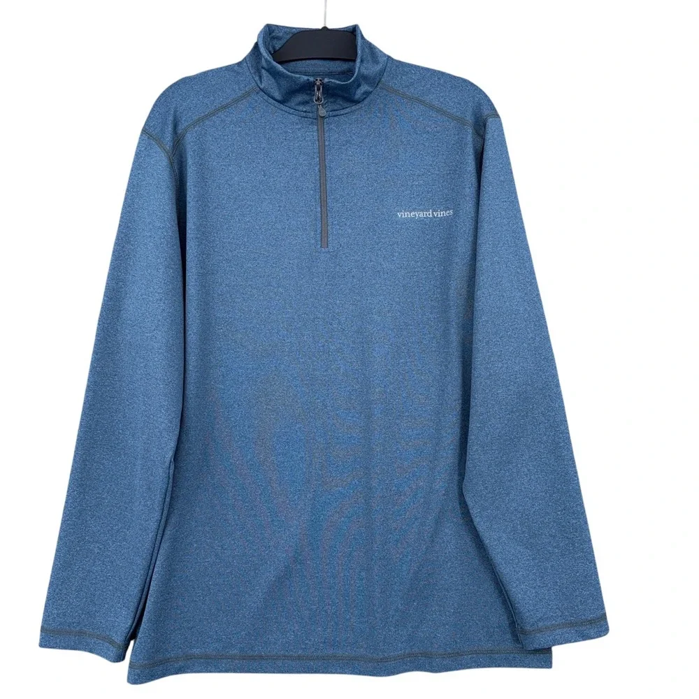 Vineyard Vines Performance Pullover Mens L Polyester Spandex Blue